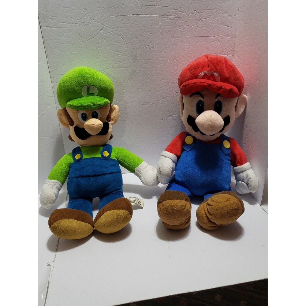 Lot of 2 Super Mario Bros Luigi Plush  Stuffed Toy Ninendo